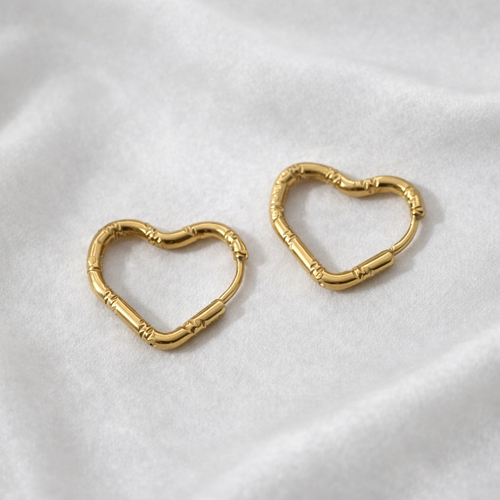 Everyday Gold Plated Heart Shaped Hoop Earrings