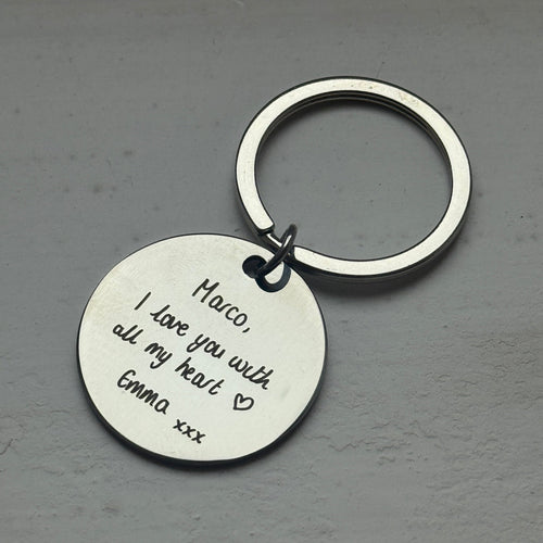 Everyday Personalised Engraved Circle Key Ring - INCLUDES ENGRAVING