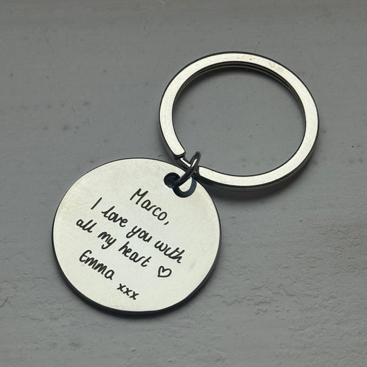 Everyday Personalised Engraved Circle Key Ring - INCLUDES ENGRAVING
