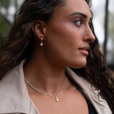 Signature Silver Pendant Drop Necklace