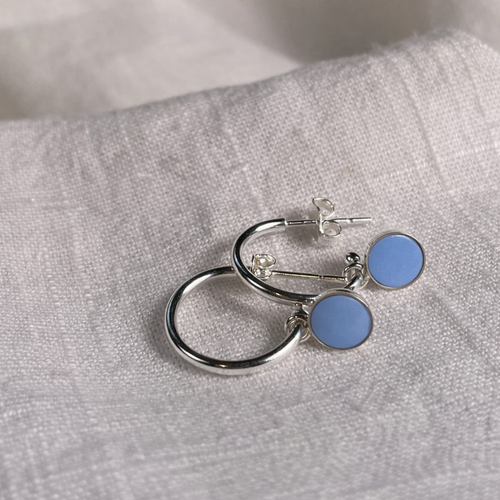 Signature Silver Hoop Drop Earrings