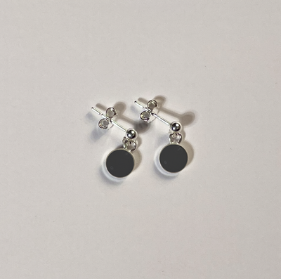 Signature Silver Stud Drop Earrings